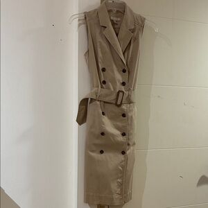 Banana Republic Beige Double-Breasted Midi Dress